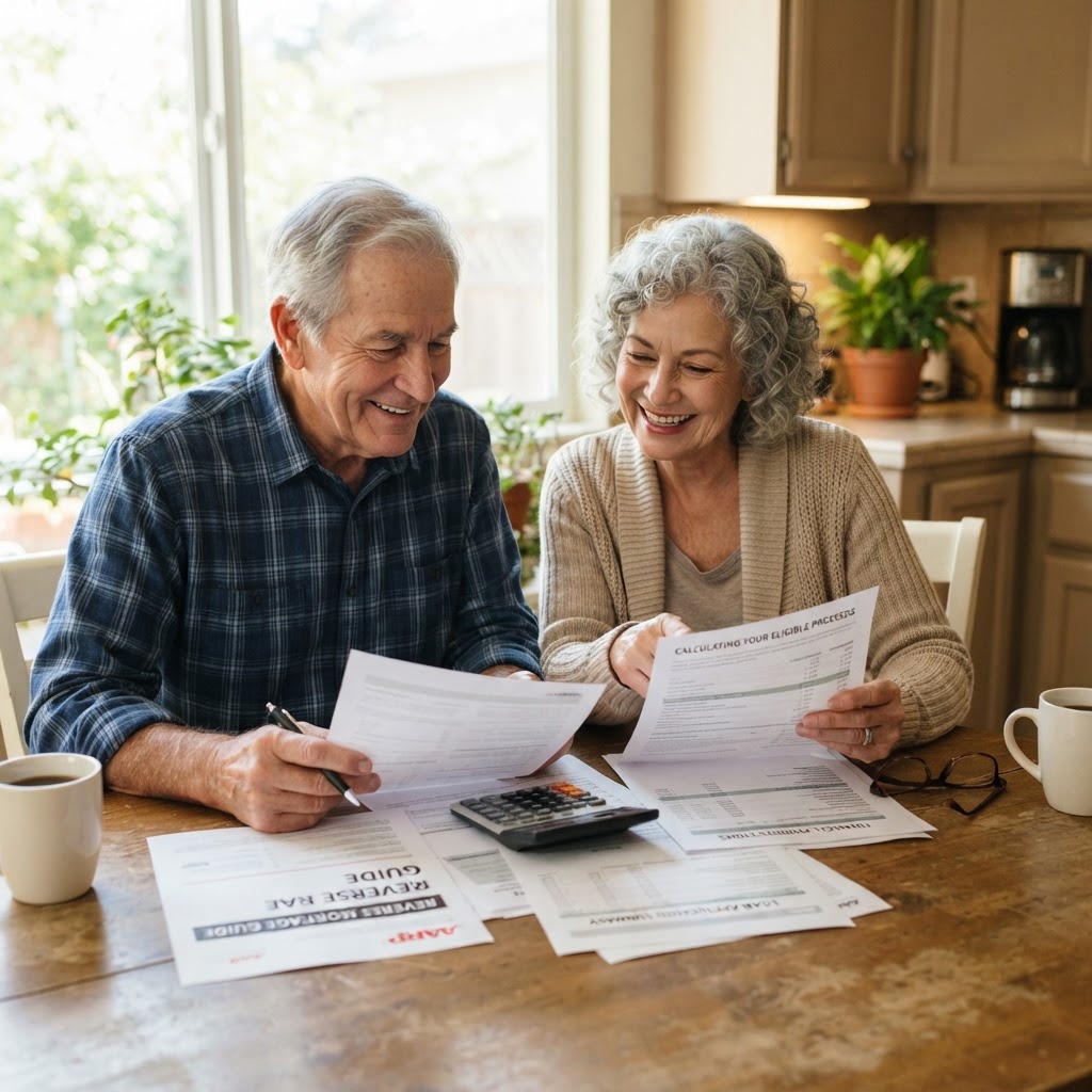 Homeowner couple reviewing reverse mortgage options — How Much Can You Actually Borrow with a Reverse Mortgage?