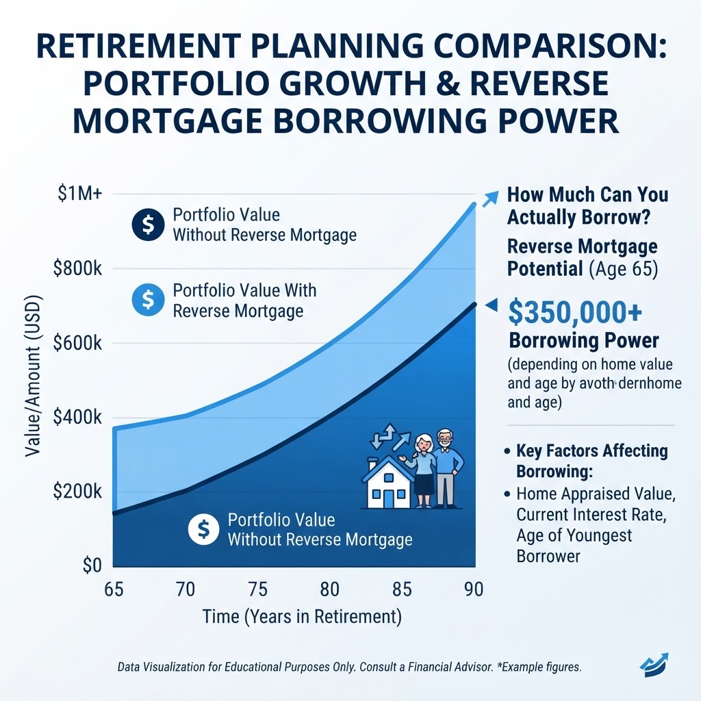 Retirement portfolio chart showing strategy for How Much Can You Actually Borrow with a Reverse Mortgage?
