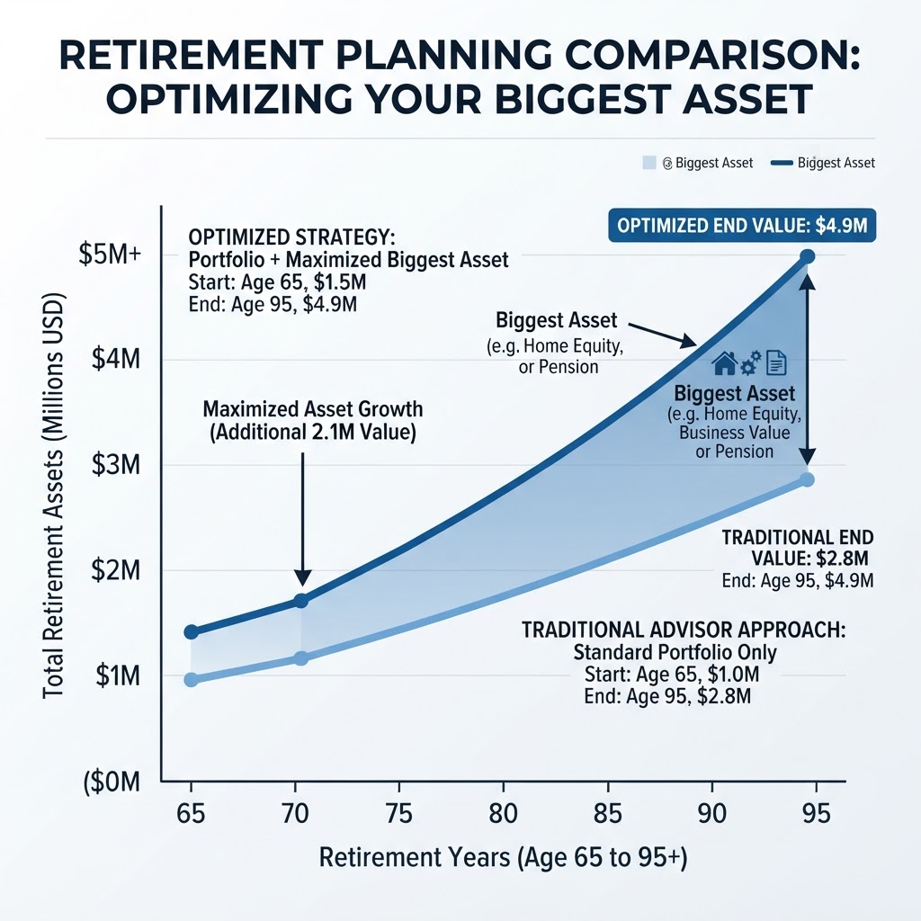 Retirement portfolio chart showing strategy for Why I Think Financial Advisors Are Ignoring Your Biggest Retirement Asset